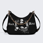 Black Metal - Leather Crossbody Bag