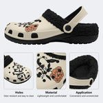 Gothic Snake Floral Rose - Fur Lined Slippers/Sandals