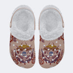 Death Moth Gradient Print - Fur Lined Slippers/Sandals