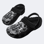 Surreal Death Moth&Skull - Fur Lined Slippers/Sandals