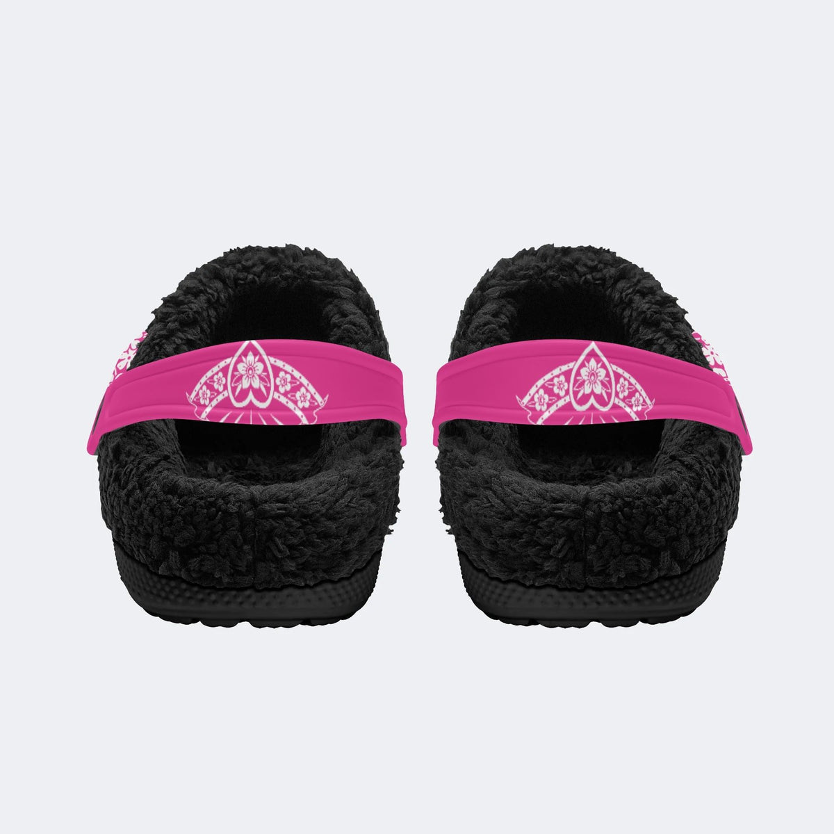 Classic Death Moth Print - Fur Lined Slippers/Sandals