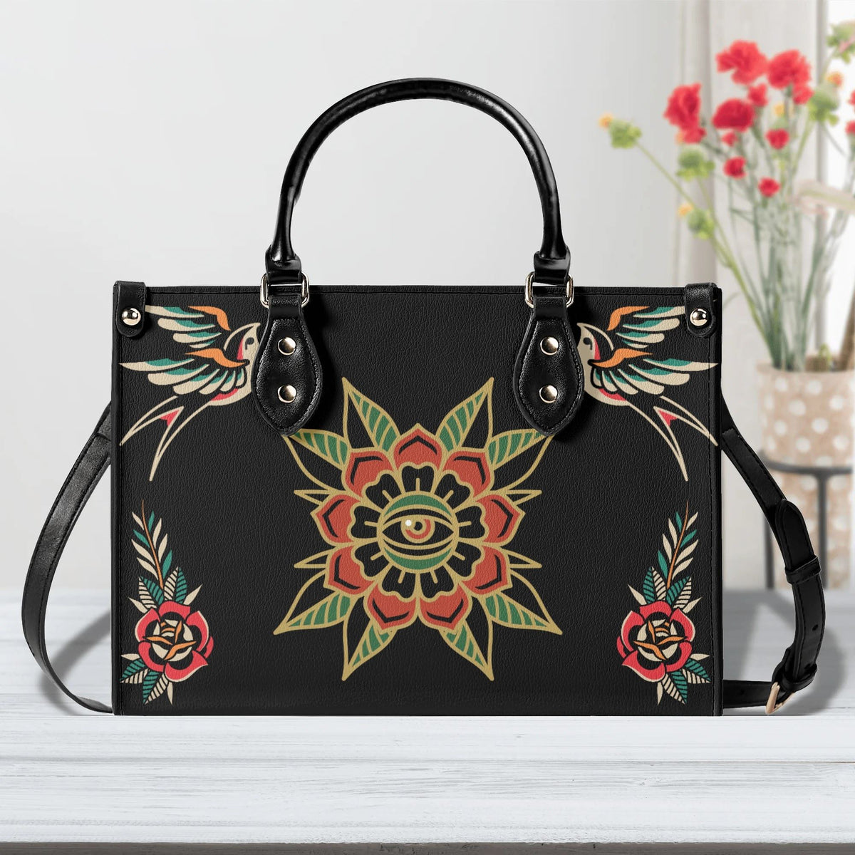 Eyes&Flower Art Print - Handbag