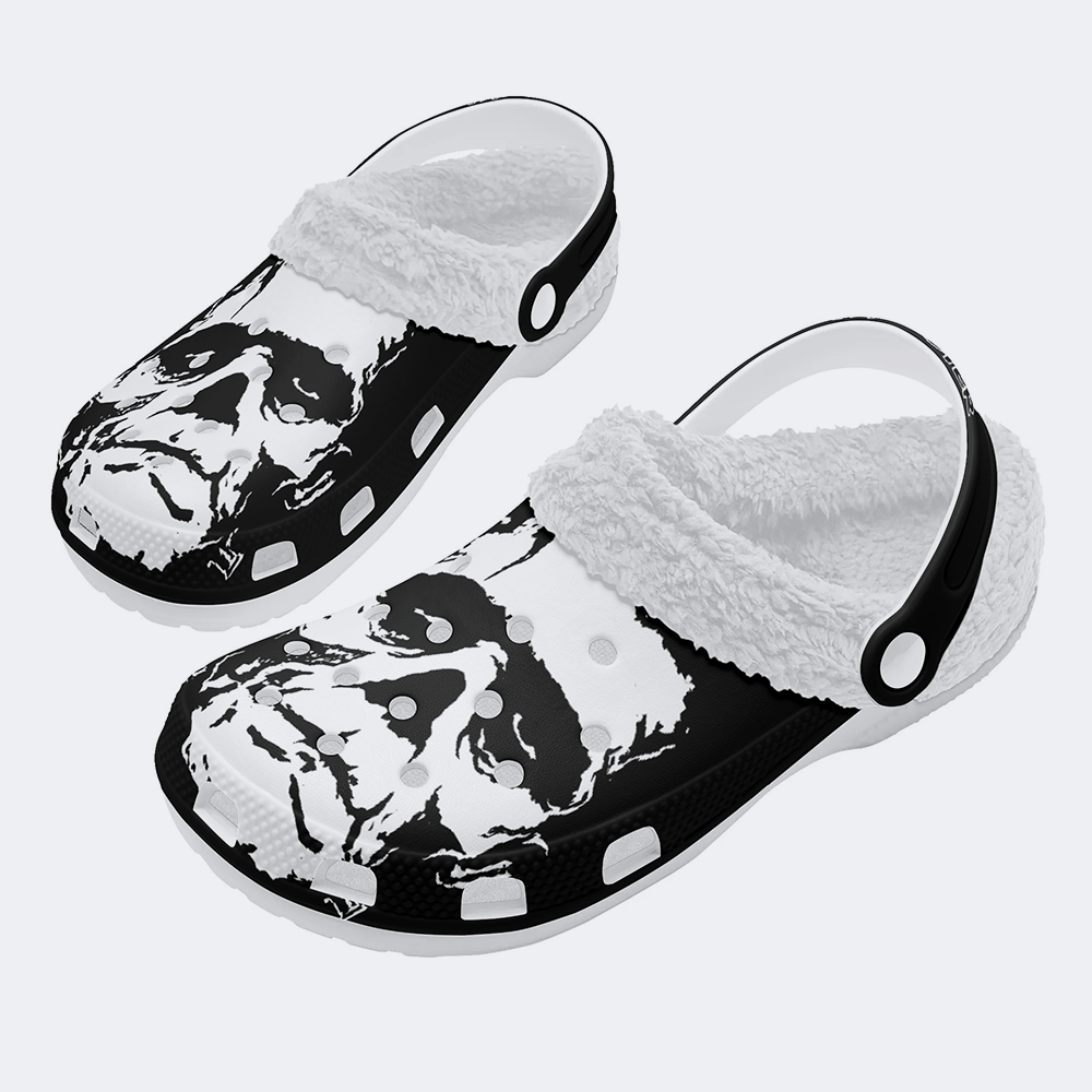 Unisex Monster Skull - Fur Lined Slippers/Sandals