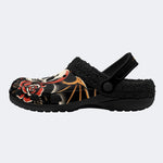 Dark Skull Bloody Rose - Fur Lined Slippers/Sandals