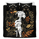 Celestial White Tiger Print - Three Piece Bedding Set
