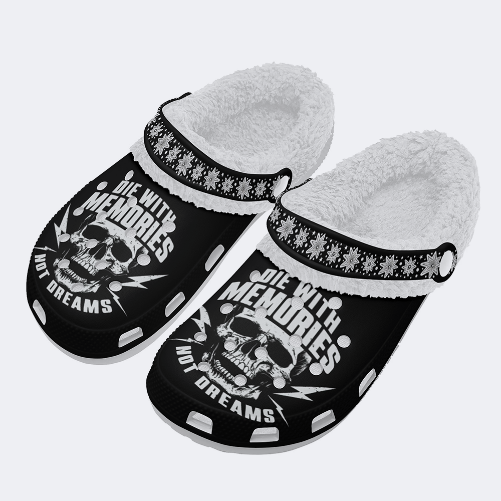 Die With Memories Not Dreams - Fur Lined Slippers/Sandals