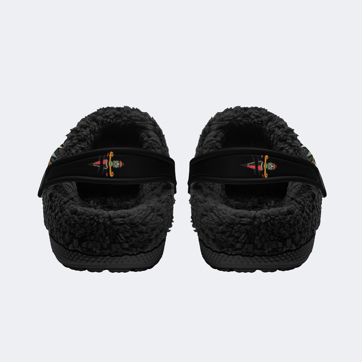 Skull Death Moth Print - Fur Lined Slippers/Sandals