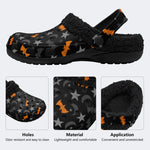 Bat Moon Star Pattern - Fur Lined Slippers/Sandals
