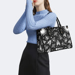 Vintage Dark Moth Print - Leather Handbag