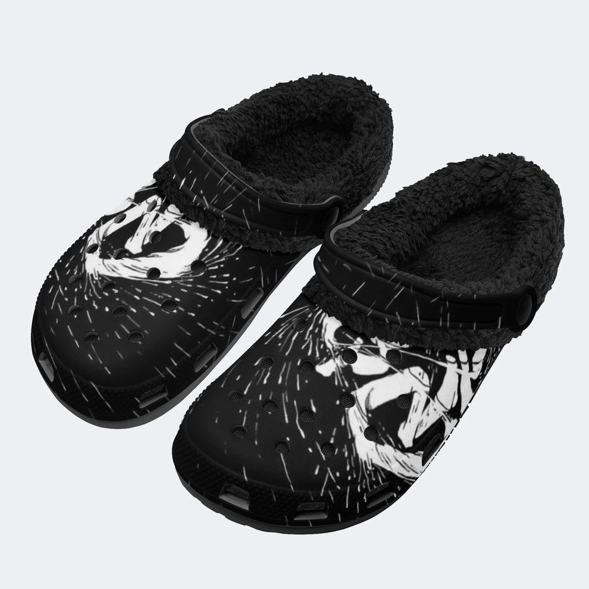 Skull Splash - Fur Lined Slippers/Sandals