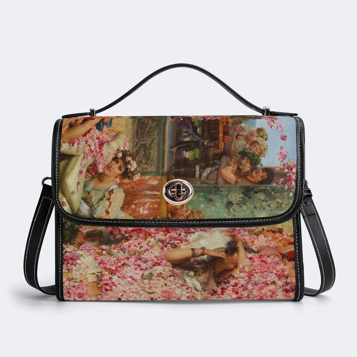 Roses of Heliogabal Print - Leather Satchel Bag