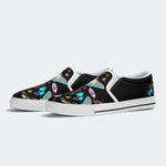 Fluorescent Moth And Botanical Print - Slip On Shoes