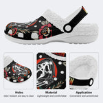 Halloween Scream Print - Fur Lined Slippers/Sandals