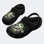 Punk Bone Skull - Fur Lined Slippers/Sandals