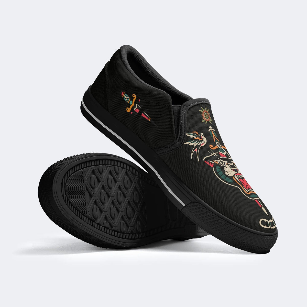 Unisex Tiger Print - Slip On Shoes