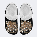 Cat Loaf Unisex Vintage - Fur Lined Slippers/Sandals