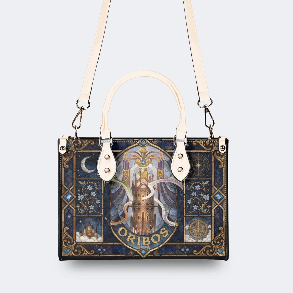 Oribos Castle Print Handbag Factory Direct Sales
