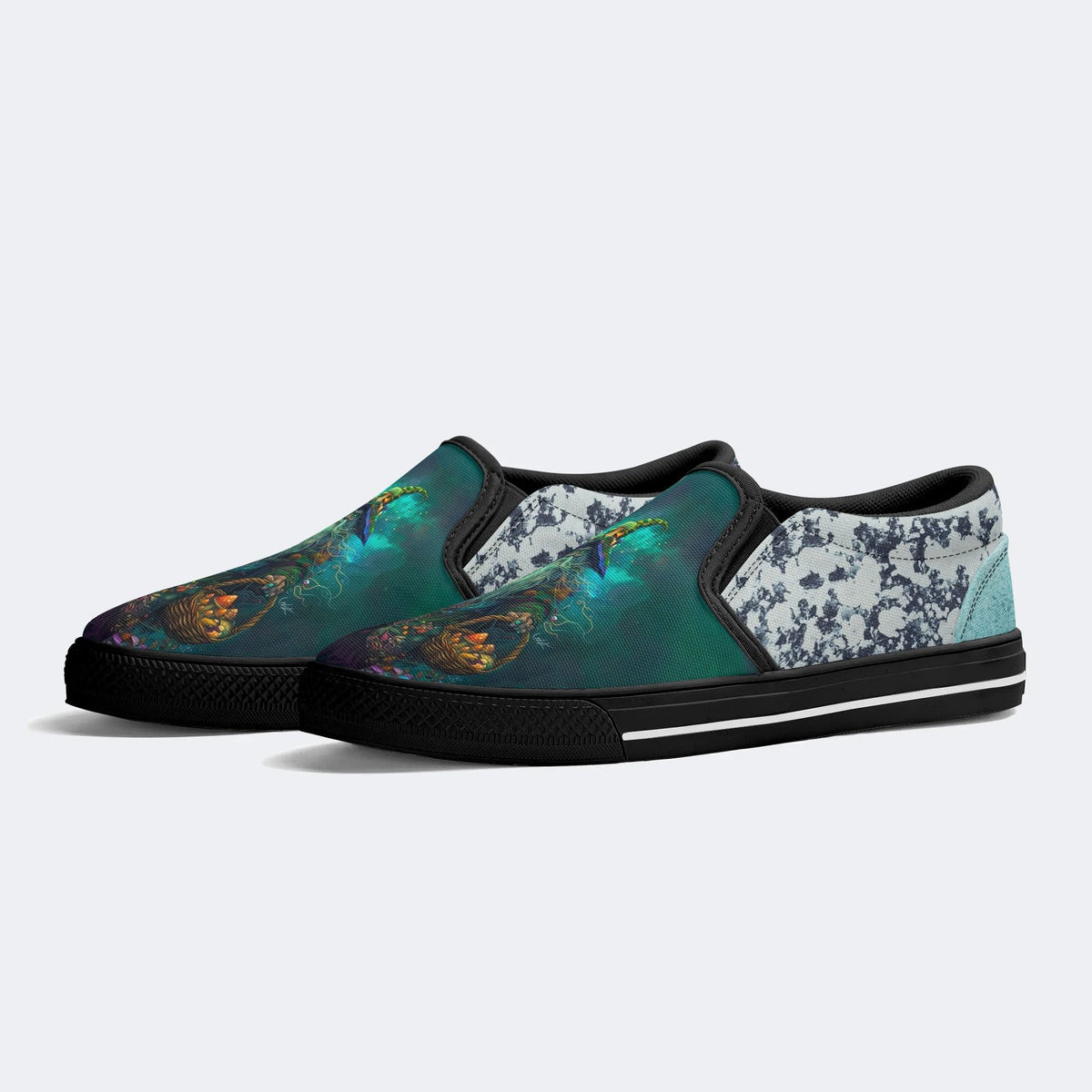 Unisex Fantasy Mushroom World Art Illustration Print - Slip On Shoes