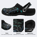 Punk Neon Paint Splash - Fur Lined Slippers/Sandals