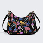 Colorful Mushroom Man Print - Leather Crossbody Bag