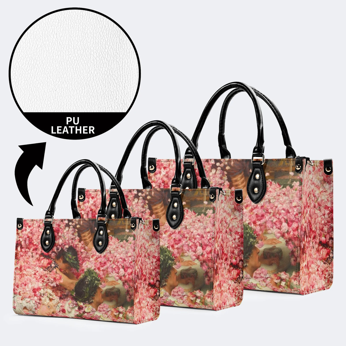 Roses of Heliogabal Print - Leather Handbag