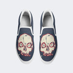 Unisex Graffiti Skull Print - Slip On Shoes