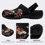 Horror Death Moth Print - Fur Lined Slippers/Sandals