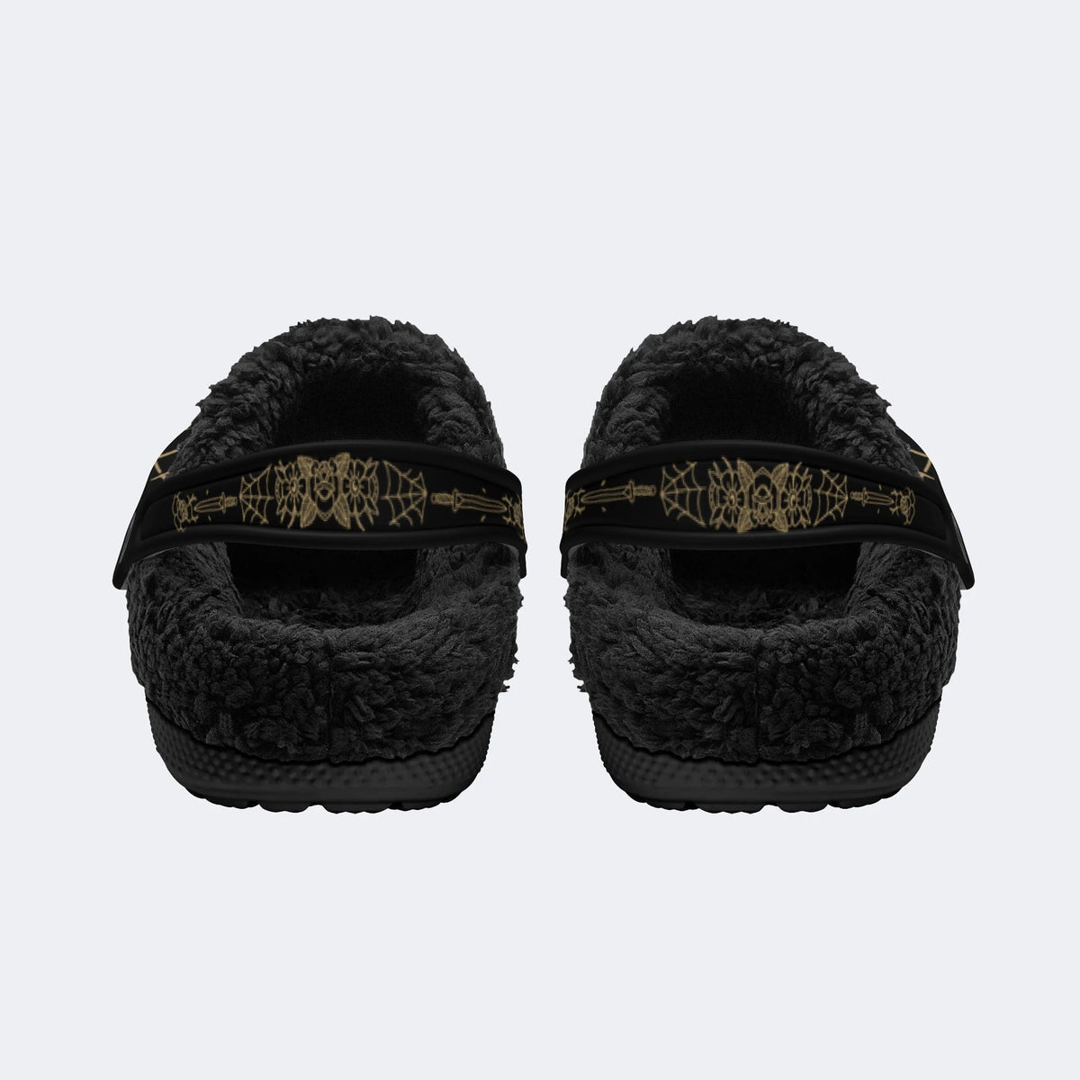 Gothic Panther Tattoo Art - Fur Lined Slippers/Sandals