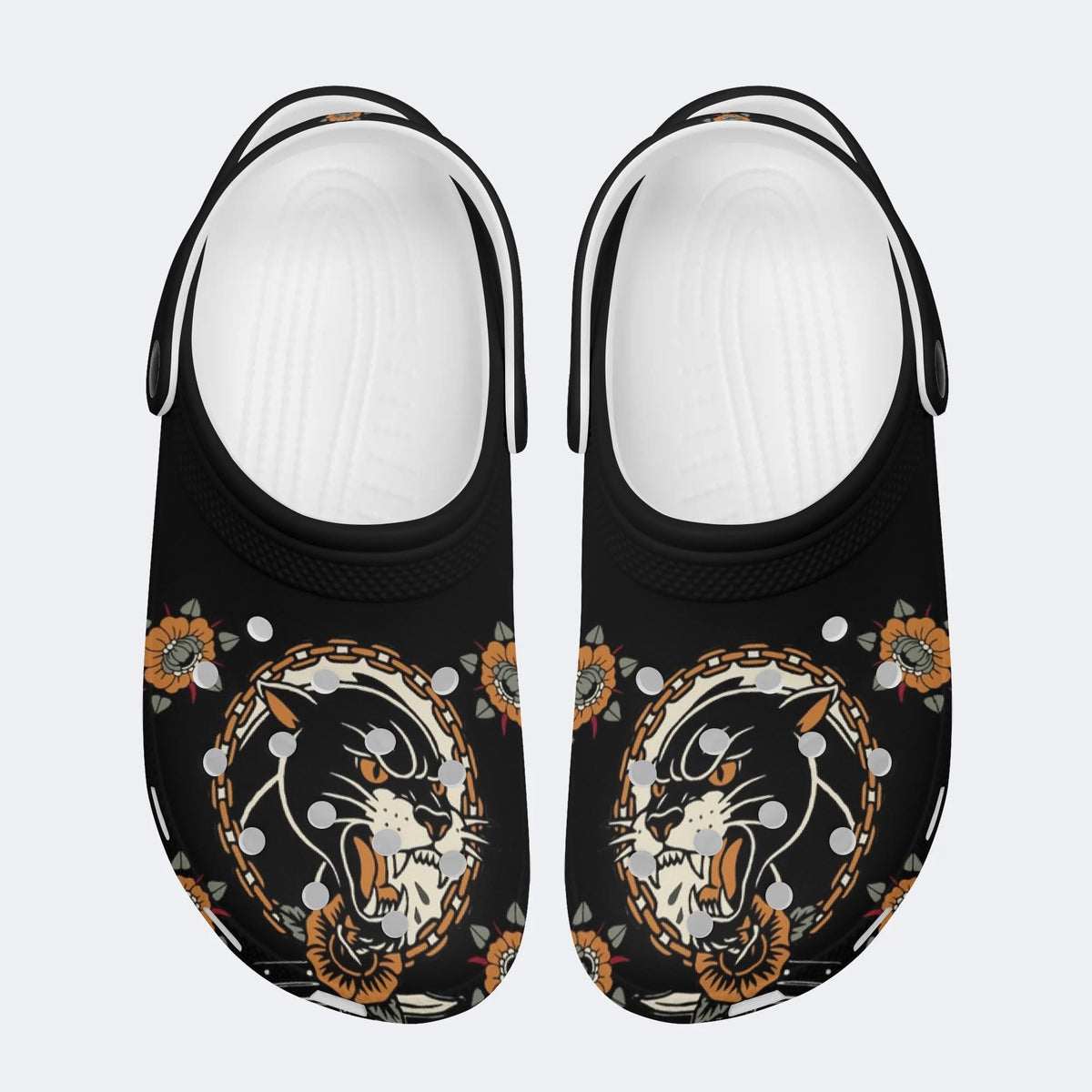 Black Panther Head Print - Slippers/Sandals