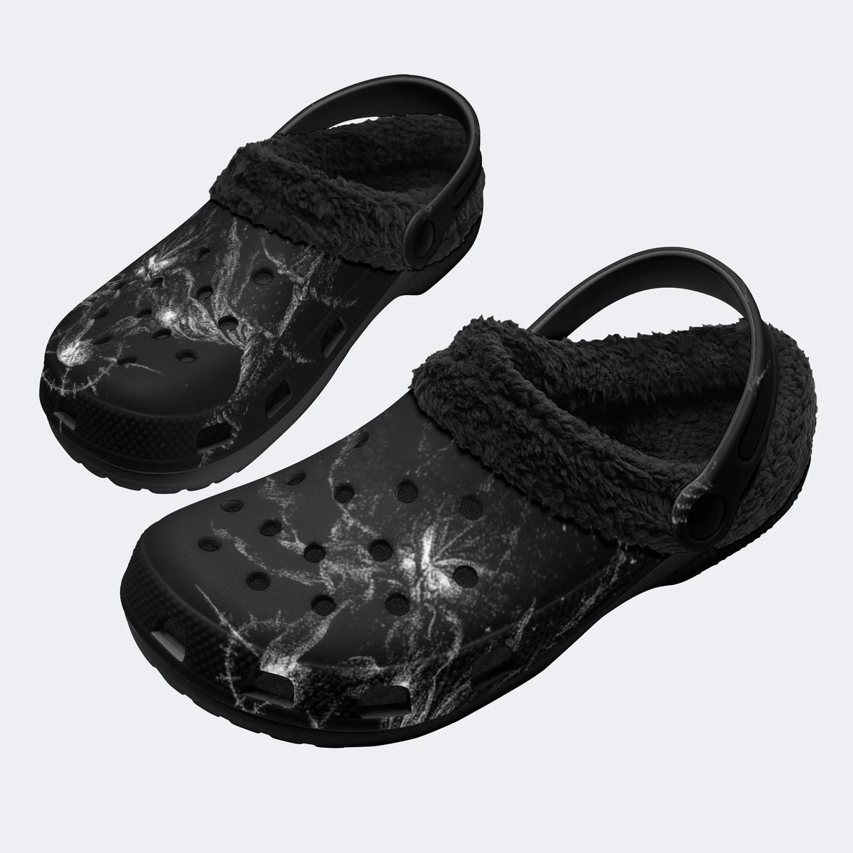 Thorn Floral - Fur Lined Slippers/Sandals