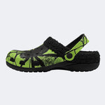 Neon Green Spider - Fur Lined Slippers/Sandals