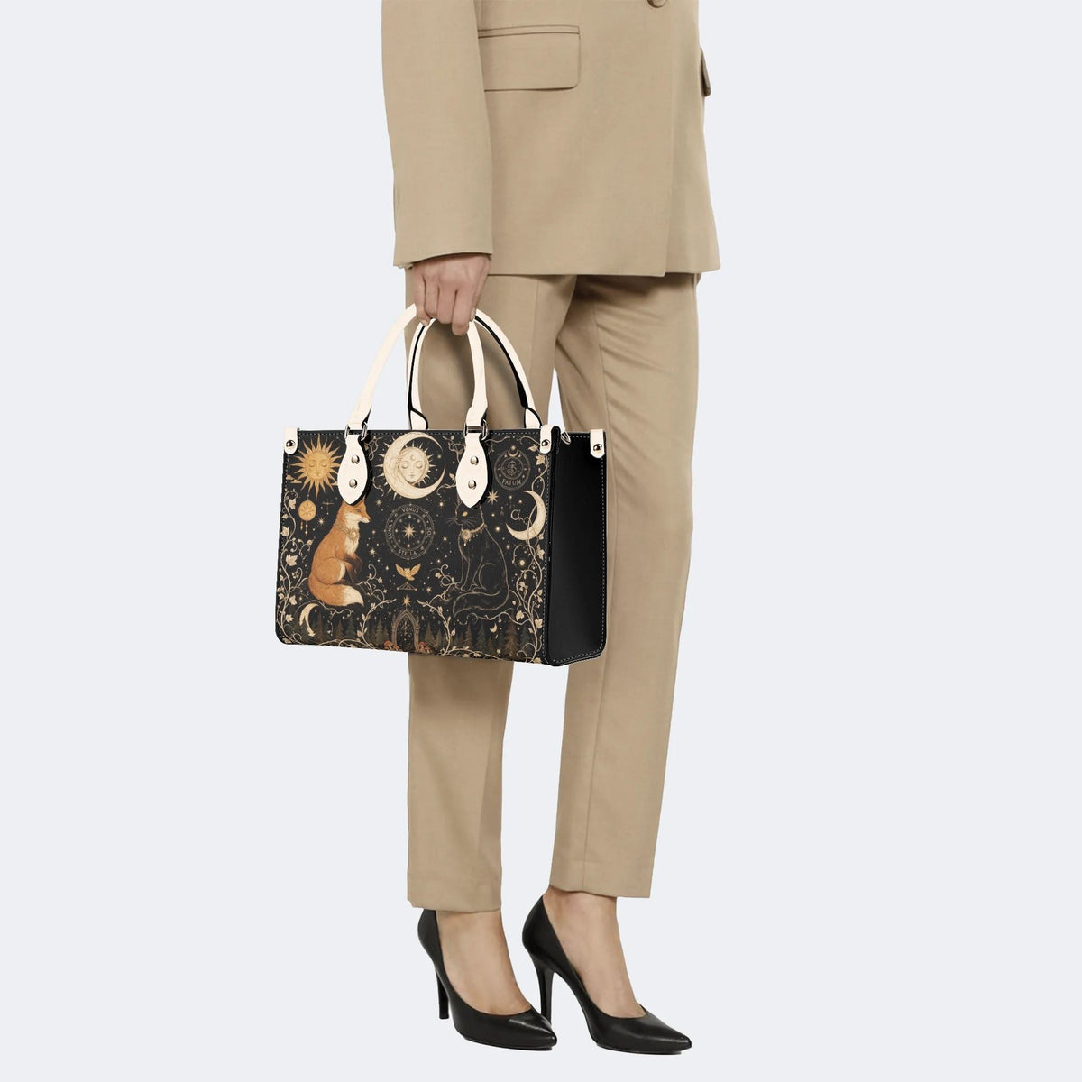 Celestial Fox Cat Print Handbag Factory Direct Sales
