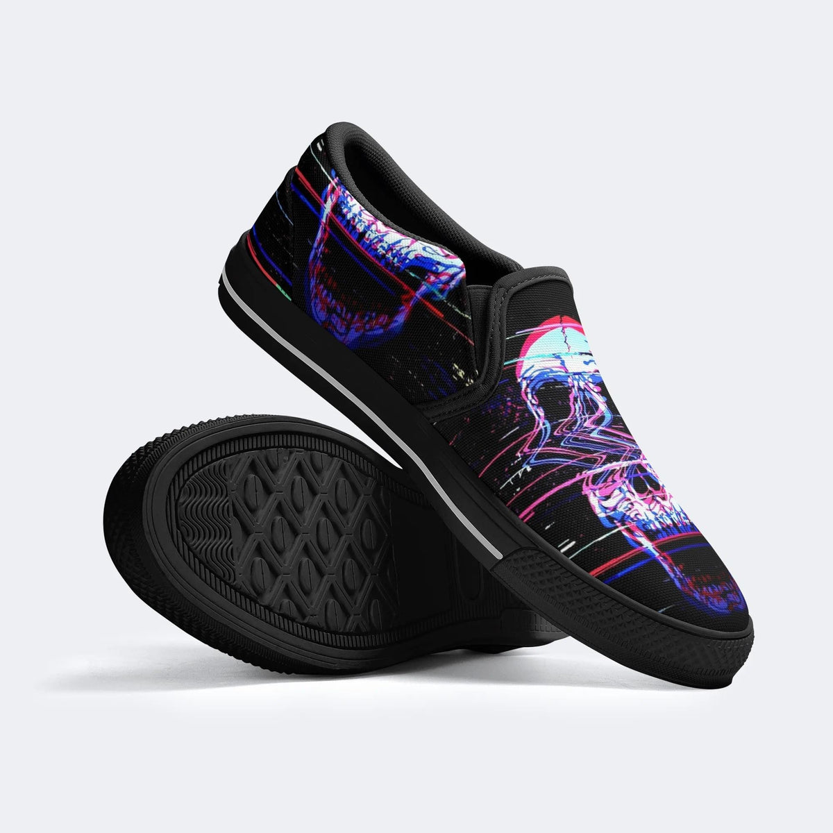 Distorted And Separated Skull - Slip On Shoes