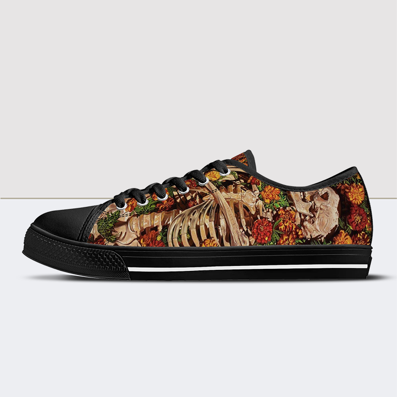 Marigold Skull Low Top Canvas Shoes