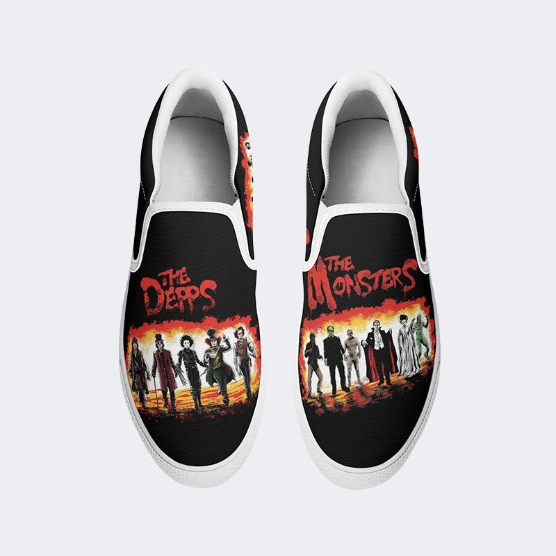 Unisex Horror Movies Print - Slip On Shoes