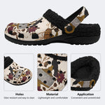 Spooky Fall Raven‑Fur Lined Slippers Sandals