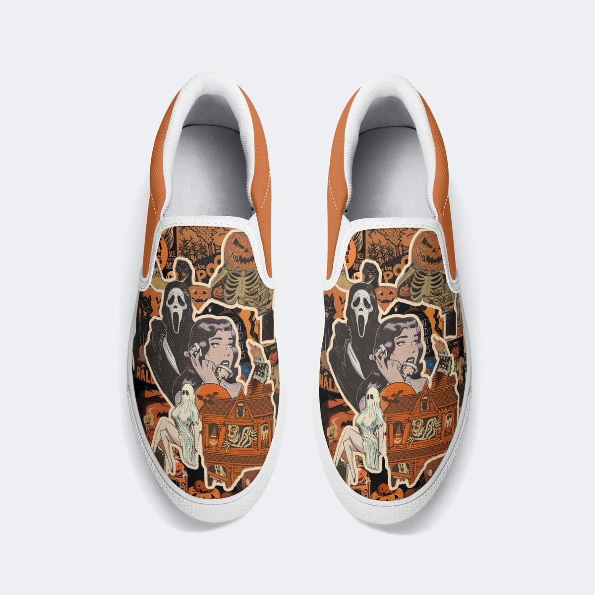 Horror Collage Print - Slip On Shoes