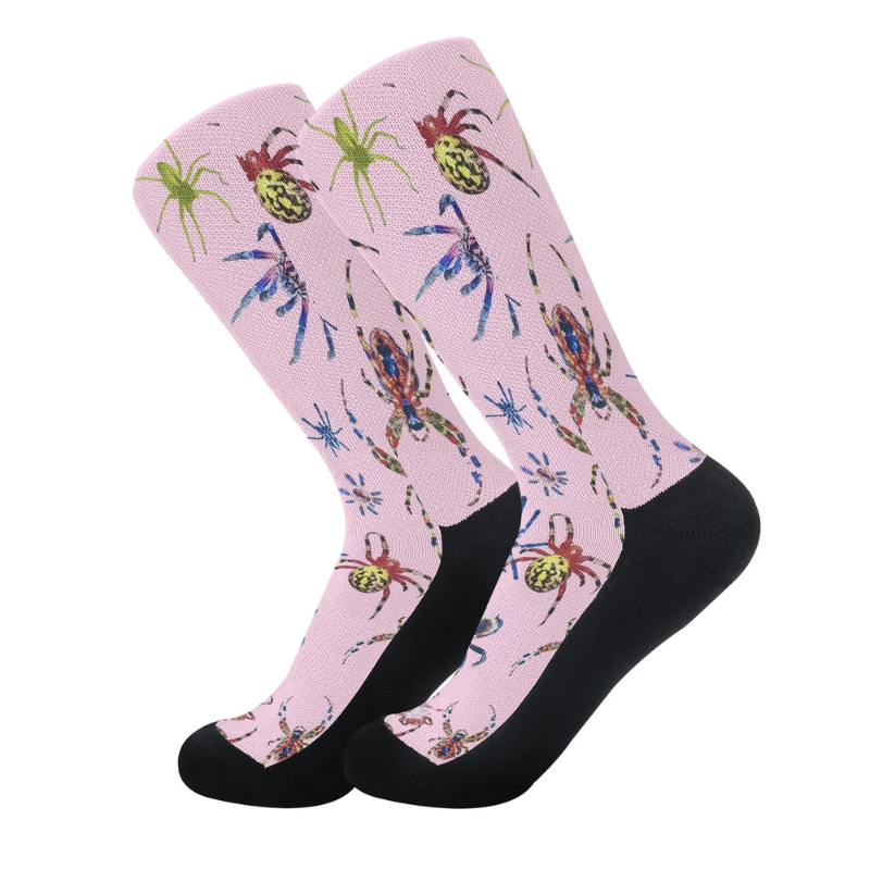 Spider Print On Foundation - Crew Socks