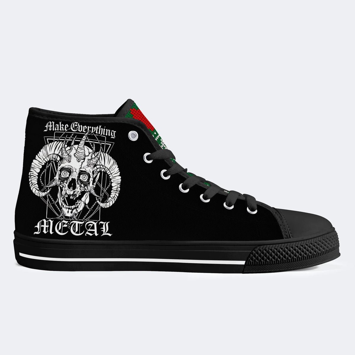 Art Skull Goat Print - High Top Canvas