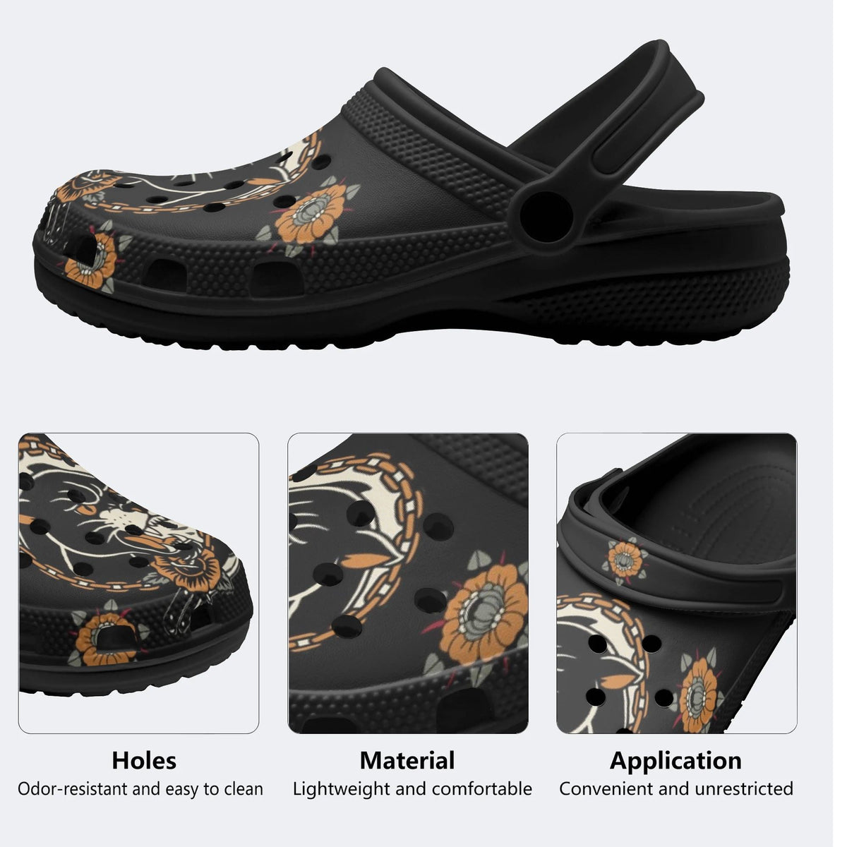 Black Panther Head Print - Slippers/Sandals