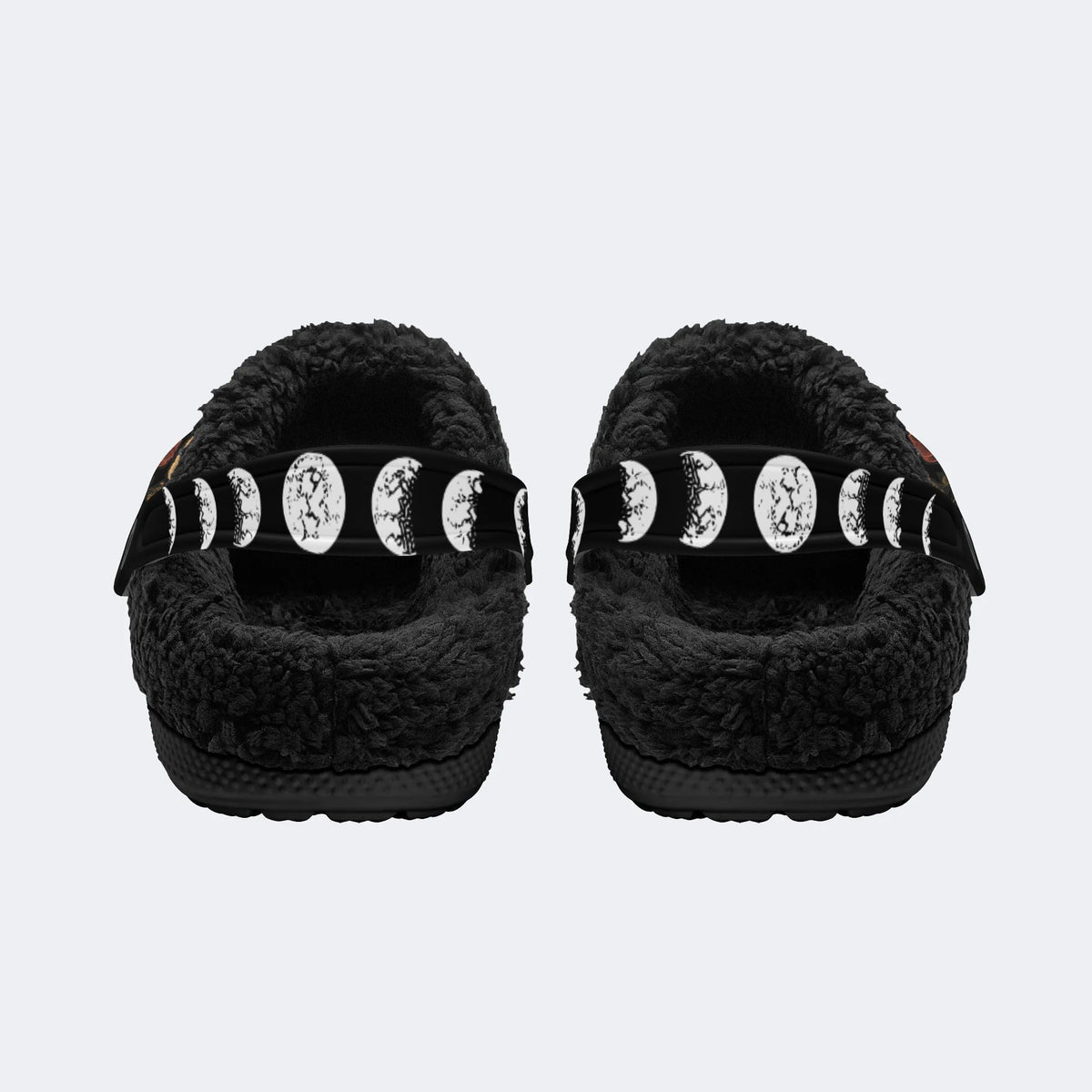 Moth In The Forest Vintage Print - Fur Lined Slippers/Sandals