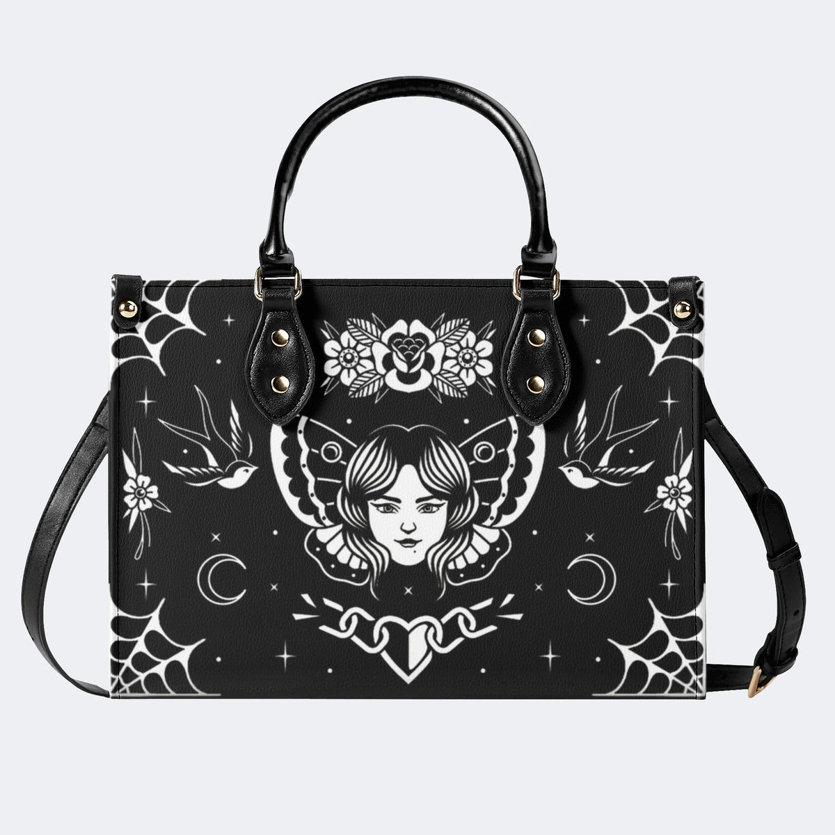 Vintage Tattoo Art Print - Leather Handbag