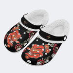 Tenggu Mask Print - Fur Lined Slippers/Sandals