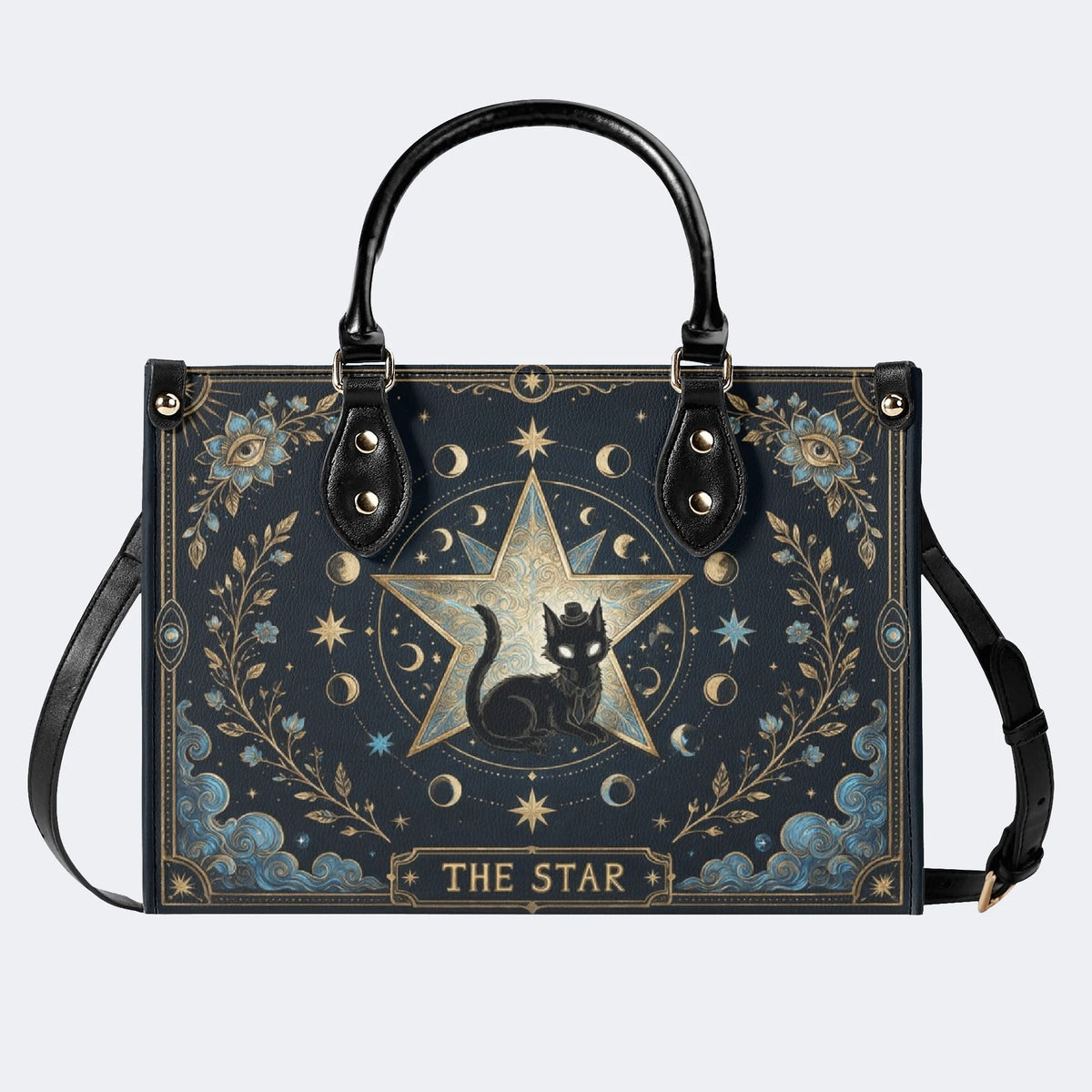 Black Cat Star Tarot Print Handbag Factory Direct Sales