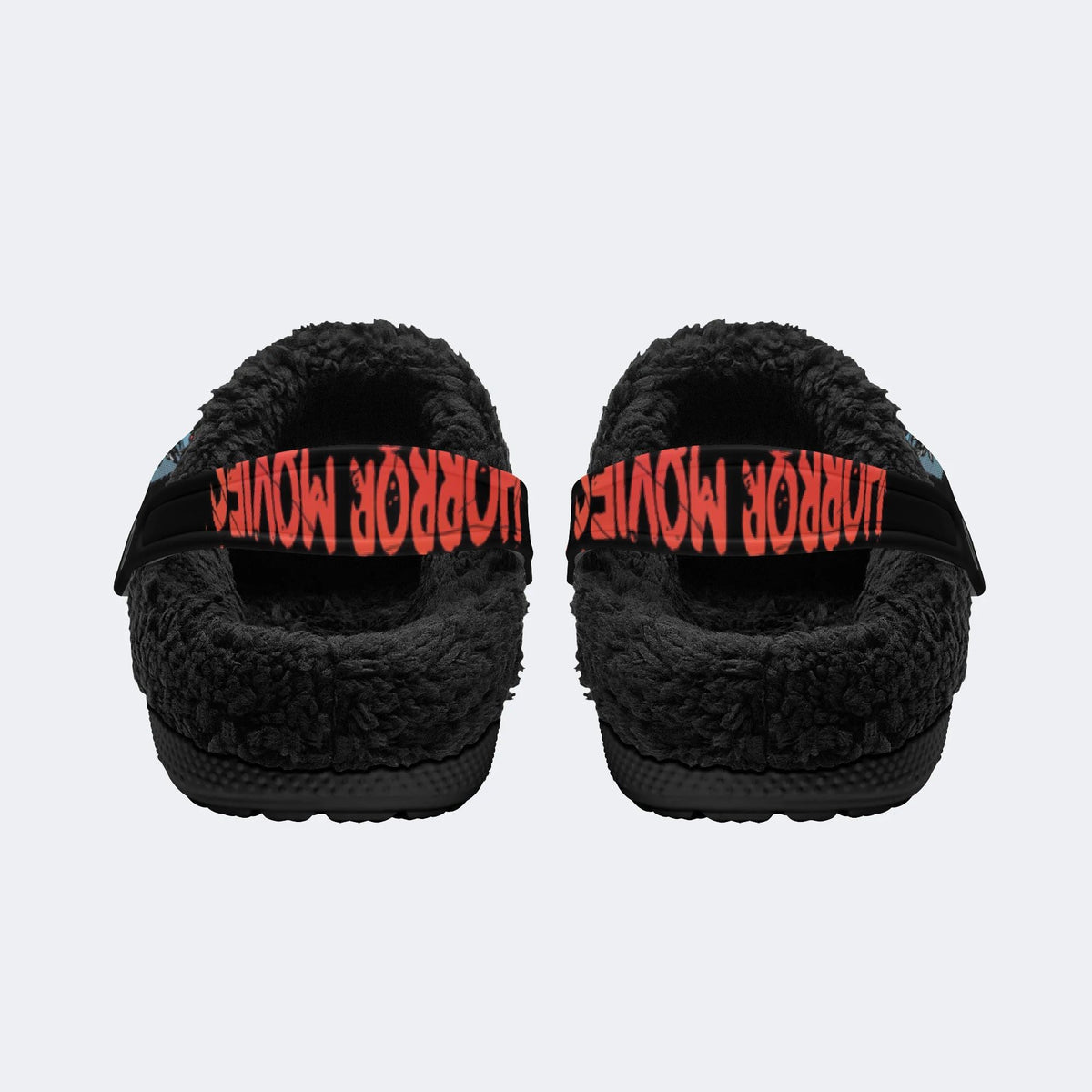 Retro Horror Collage - Fur Lined Slippers/Sandals