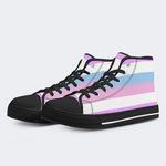 Bigender Pride Flag High Top Canvas Shoes