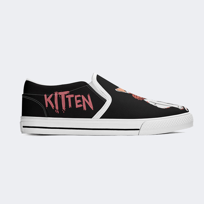 Horror Movie Kitten Print - Slip On Shoes