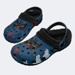 Night Bat Moon - Fur Lined Slippers/Sandals