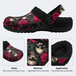 Red Gothic Skull - Fur Lined Slippers/Sandals