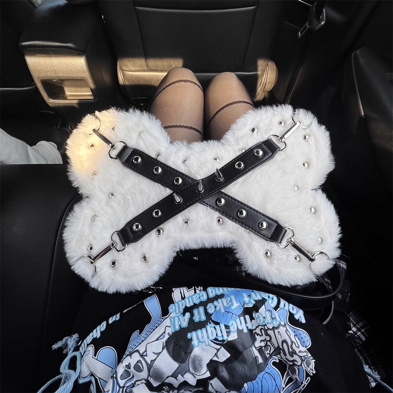 Plush Bone Rivet Tote Bag